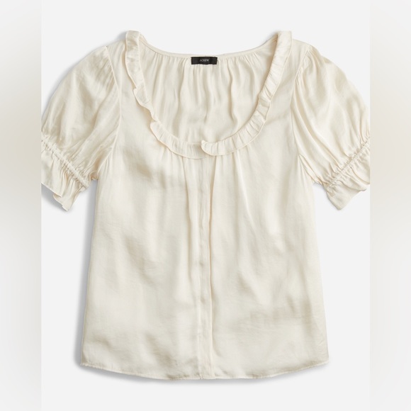 J.Crew Ruffle featherweight satin scoopneck top - Picture 2 of 5